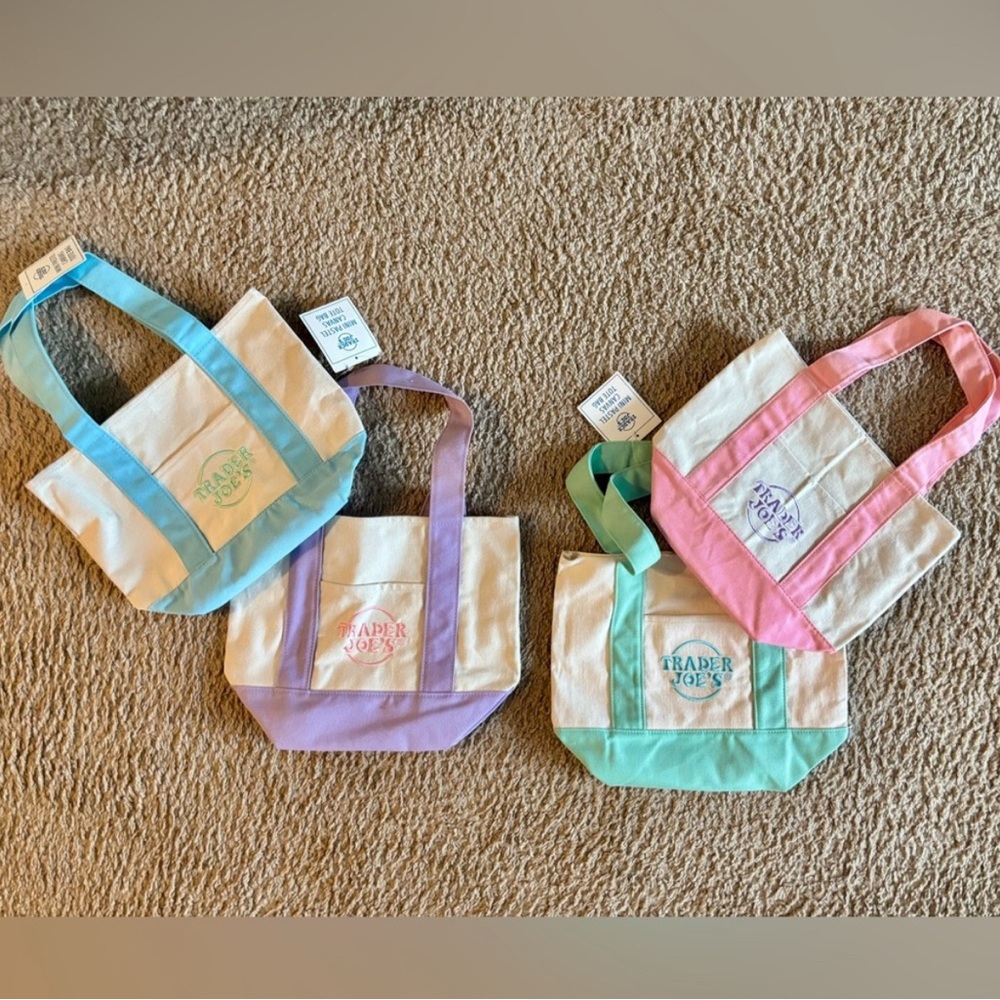 Trader Joe's Canvas Tote Bags Set